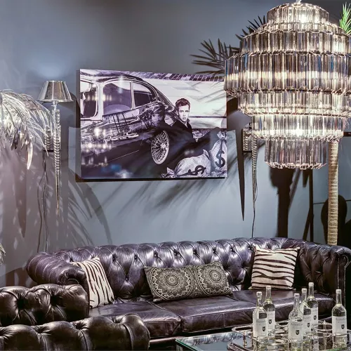 Payaa James Dean der Rebell mit Auto B&W 80x120x2cm (114135)