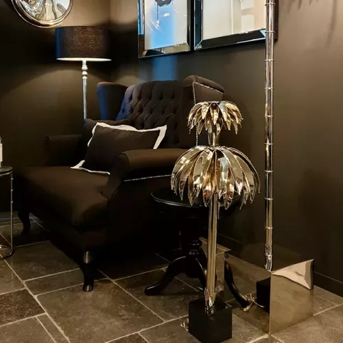 Tischleuchte 38x38x80cm Studio 54 Große Palme