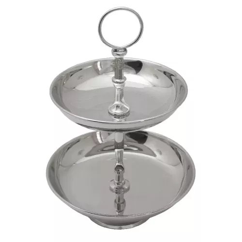 Obstständer 35x15.5x13.5cm 2-Etagen silber