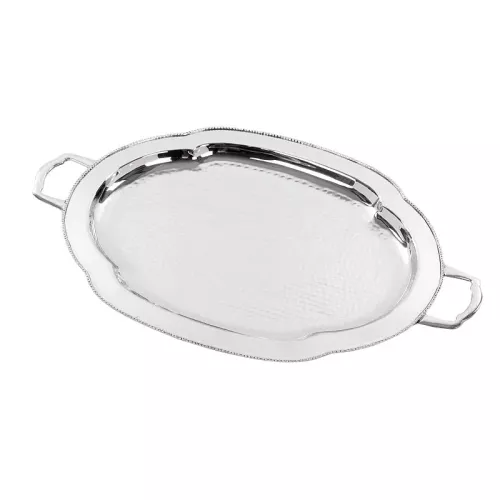 Tablett 61x40x5cm Oval silber