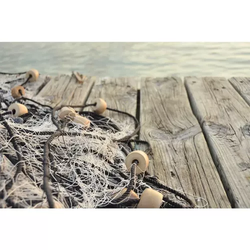 Fischernetz am Kai 120x80x2cm