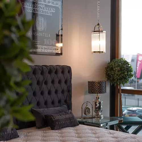 Payaa Deckenleuchte 22x22x57cm Kronleuchter aus silbernem Glas (109897)