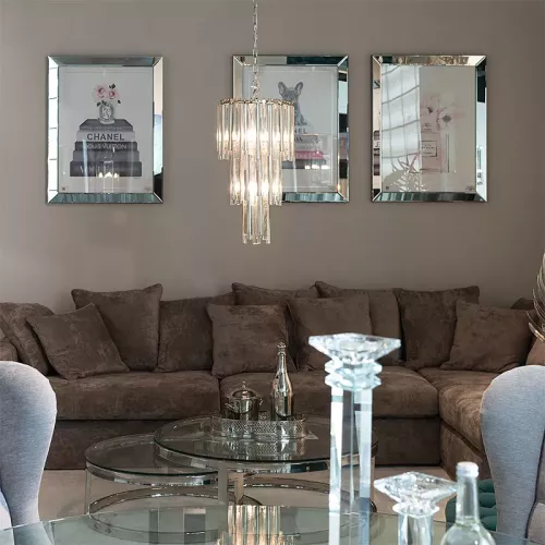 Payaa Deckenleuchte Kronleuchter 35x35x68cm Silberglas (111725)