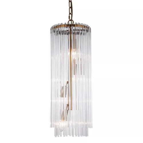 Deckenleuchter Lampe Aleena 25x25x69cm Goldglas