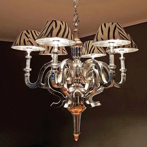 Payaa Deckenleuchte 93x93x102cm Kronleuchter (ohne Schirme) Rohsilber (101641)