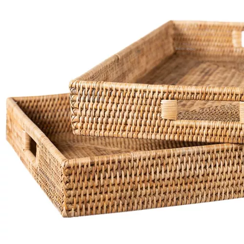 Payaa Tablett-Set Violett 67x64x7cm & 42x40x7cm Holz (115171)