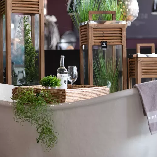 Payaa Tablett-Set Violett 67x64x7cm & 42x40x7cm Holz (115171)