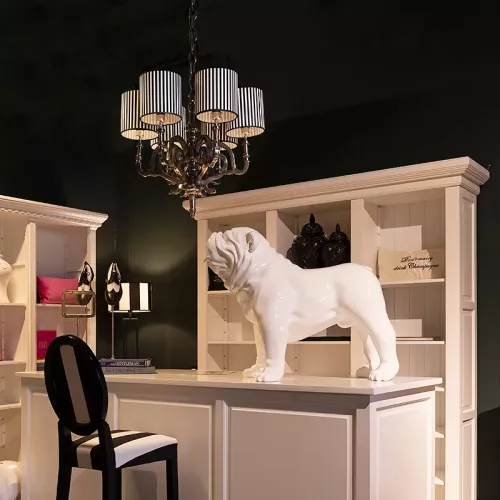 Payaa Deckenleuchte 61x61x60cm (6 Leuchten), Kronleuchter aus rohem Metall (101571)