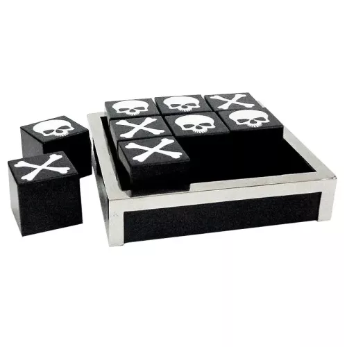 Totenkopf-Tic-Tac-Toe-Spiel 17x17x5,5cm