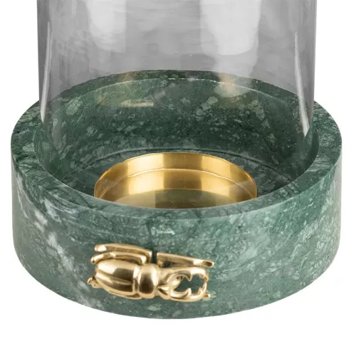 Payaa Laterne 21x21x34cm Kleiner Käfer aus grünem Marmor (107900)